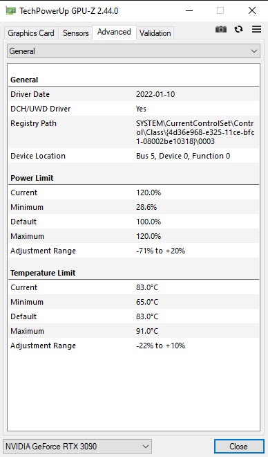The ArcticStorm has a max power of 120% (Power limit > Current)