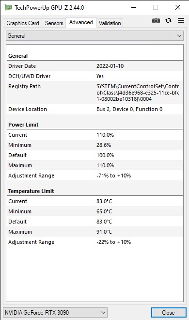 Trinity OC's max power limit is 110% 